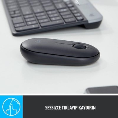 Logitech Pebble M350 910-005718 Siyah Sessiz Optik Kablosuz Mouse-TEŞHİR