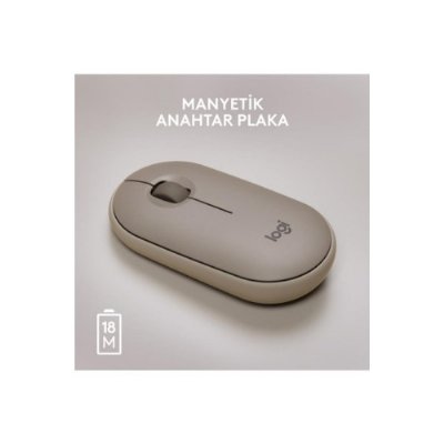 Logitech Pebble M350 910-006751 Bej Sessiz Optik Kablosuz Mouse