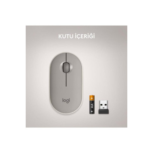 Logitech Pebble M350 910-006751 Bej Sessiz Optik Kablosuz Mouse