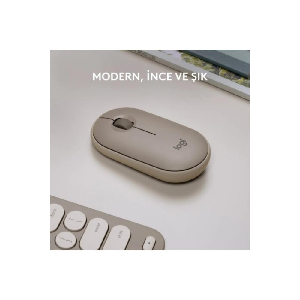 Logitech Pebble M350 910-006751 Bej Sessiz Optik Kablosuz Mouse - Outlet