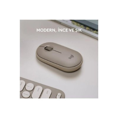 Logitech Pebble M350 910-006751 Bej Sessiz Optik Kablosuz Mouse - Outlet