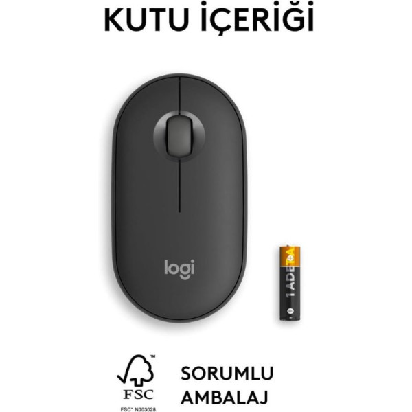 Logitech Pebble 2 M350S 910-007015 Siyah Sessiz Optik Kablosuz Mouse