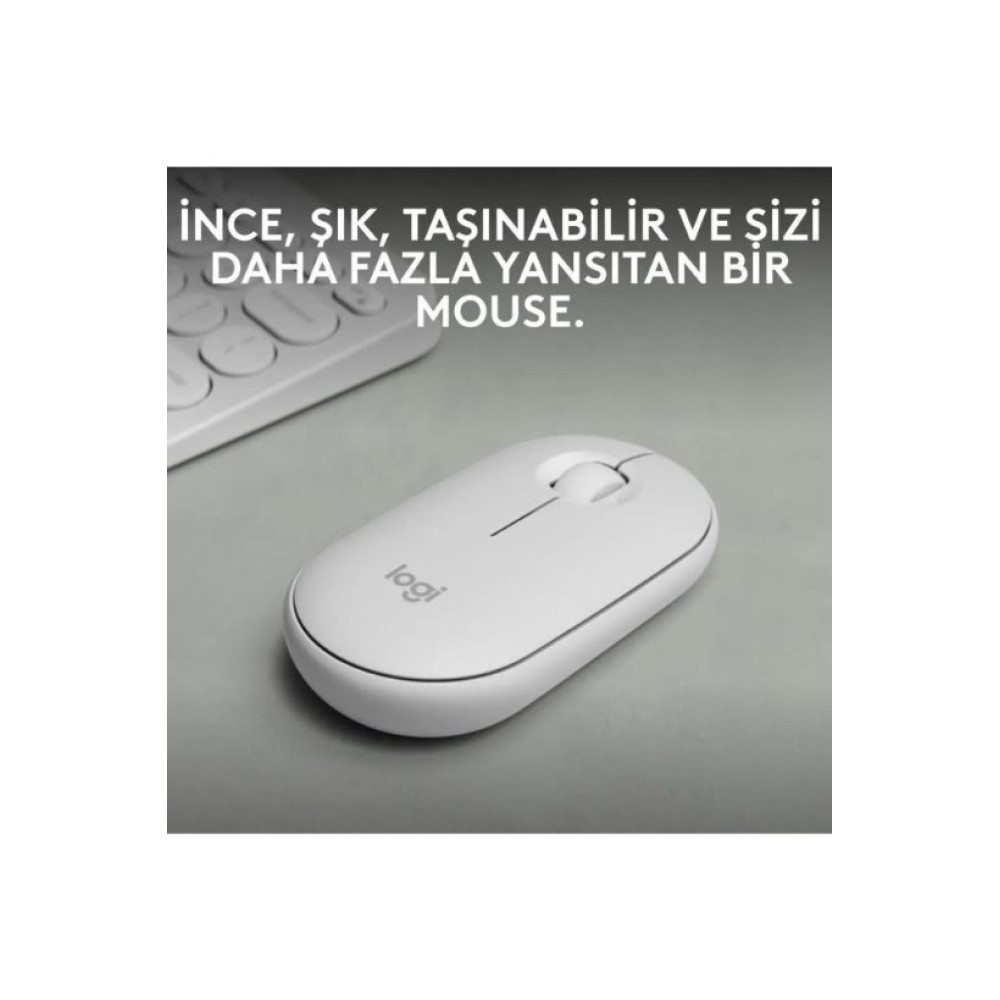 Logitech Pebble 2 M350S 910-007013 Beyaz Sessiz Optik Kablosuz Mouse - Outlet