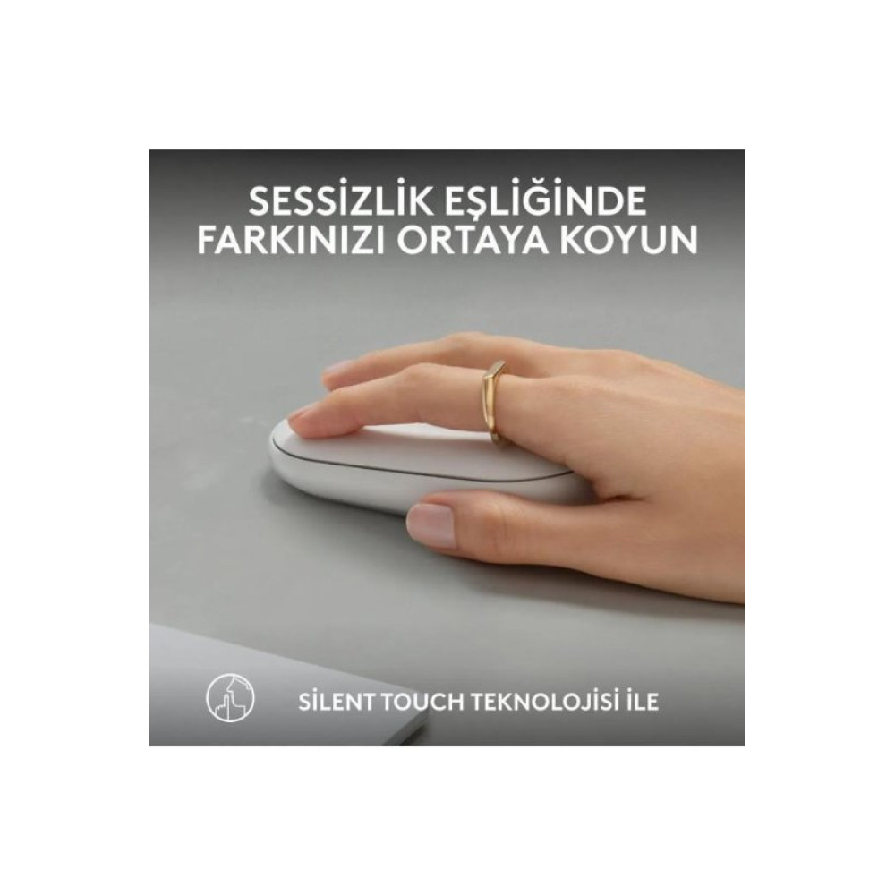 Logitech Pebble 2 M350S 910-007013 Beyaz Sessiz Optik Kablosuz Mouse - Outlet