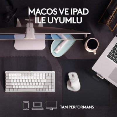 Logitech Mx Master 3S 910-006560 Açık Gri Şarjlı Sessiz Ergonomik Lazer Kablosuz Mouse - outlet