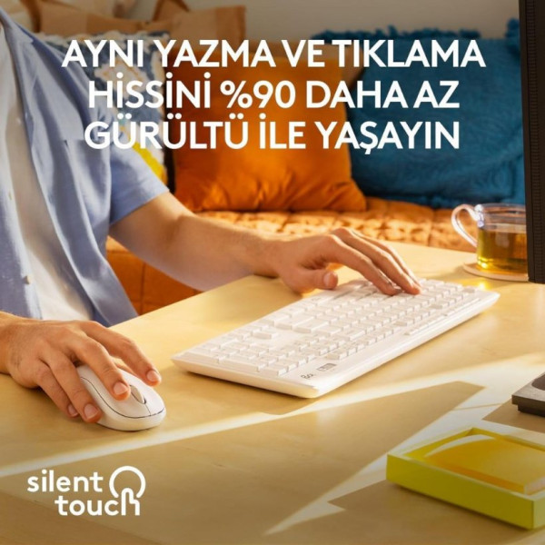 Logitech MK295 Silent Beyaz Kablosuz Klavye Mouse Seti - Teşhir