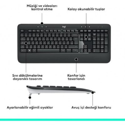 Logitech MK540 920-008687 Kablosuz Klavye Mouse Seti