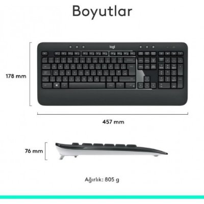 Logitech MK540 920-008687 Kablosuz Klavye Mouse Seti - Outlet