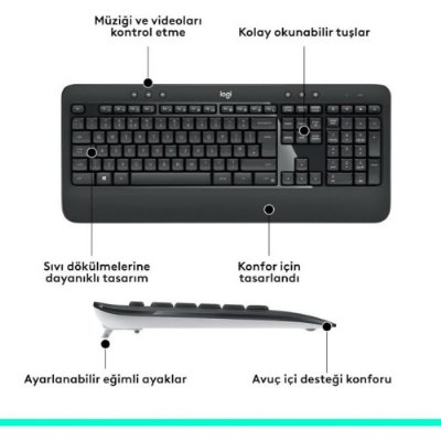 Logitech MK540 920-008687 Kablosuz Klavye Mouse Seti - Teşhir