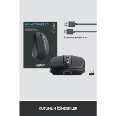 Logitech MX Anywhere 3 910-005988 Siyah Şarjlı Lazer Kablosuz Mouse Outlet