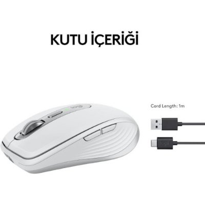 Logitech MX Anywhere 3S 910-006930 Beyaz Şarjlı Lazer Kablosuz Mouse - Teşhir