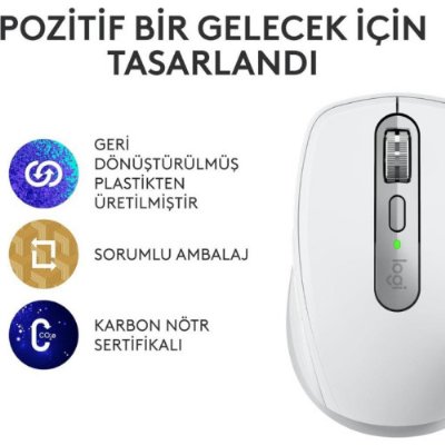 Logitech MX Anywhere 3S 910-006930 Beyaz Şarjlı Lazer Kablosuz Mouse - Teşhir