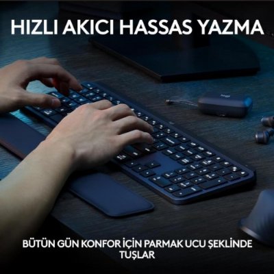 Logitech MX Keys S 920-011594 Bluetooth ve Wireless Kablosuz Klavye