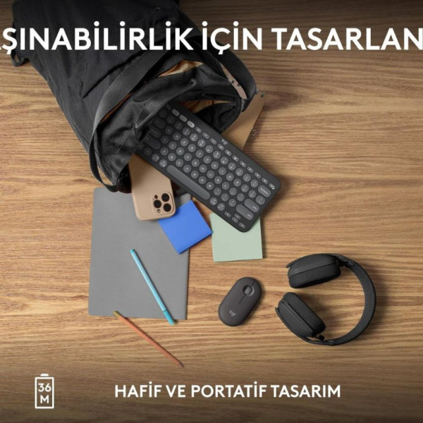 Logitech Pebble Keys 2 K380S 920-011859 Siyah Kablosuz Klavye