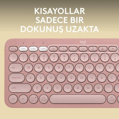 Logitech Pebble Keys 2 K380S 920-011861 Pembe TKL Q Kablosuz Klavye - Outlet