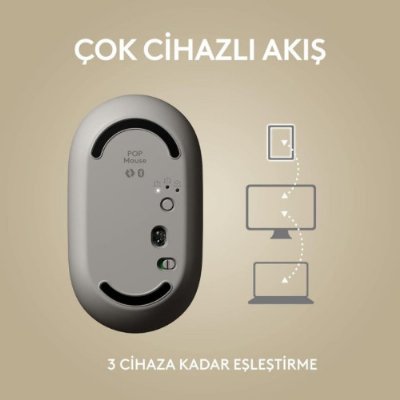 Logitech POP Emoji 910-006651 Bej Sessiz Optik Kablosuz Mouse 4'LÜ PAKET - TEŞHİR