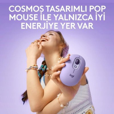 Logitech POP Emoji 910-006650 Lila Sessiz Optik Kablosuz Mouse - outlet