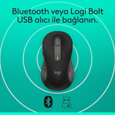 Logitech M650 Signature Sessiz Büyük Boy Sağ El Optik Kablosuz Mouse