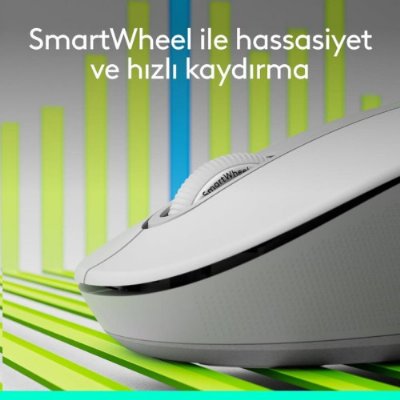 Logitech M650 Signature 910-006238 Beyaz Sessiz Büyük Boy Sağ El Optik Kablosuz Mouse