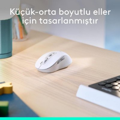 Logitech M650 Signature 910-006238 Beyaz Sessiz Büyük Boy Sağ El Optik Kablosuz Mouse