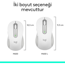 Logitech M650 Signature 910-006238 Beyaz Sessiz Büyük B...