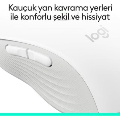 Logitech M650 Signature 910-006238 Beyaz Sessiz Büyük Boy Sağ El Optik Kablosuz Mouse Teşhir