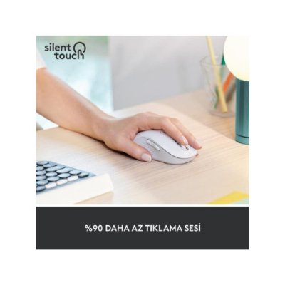 Logitech M650 Signature 910-006240 Beyaz Büyük Boy Sol El Sessiz Optik Kablosuz Mouse Teşhir