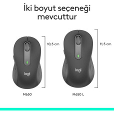 Logitech M650 Signature 910-006236 Siyah Sessiz Büyük B...