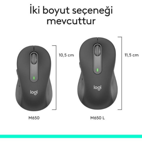 Logitech M650 Signature 910-006236 Siyah Sessiz Büyük B...