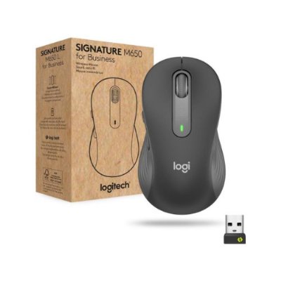 Logitech M650 Signature 910-006253 Siyah Sessiz Küçük Boy Sağ El Kablosuz Mouse Teşhir