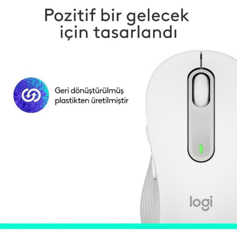 Logitech M650 Signature 910-006255 Beyaz Sessiz Küçük Boy Sağ El Kablosuz Mouse Outlet