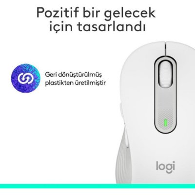 Logitech M650 Signature 910-006255 Beyaz Sessiz Küçük Boy Sağ El Kablosuz Mouse Outlet