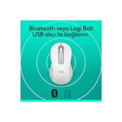 Logitech M650 Signature 910-006255 Beyaz Sessiz Küçük Boy Sağ El Kablosuz Mouse