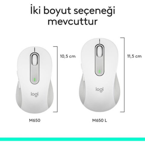 Logitech M650 Signature 910-006255 Beyaz Sessiz Küçük B...