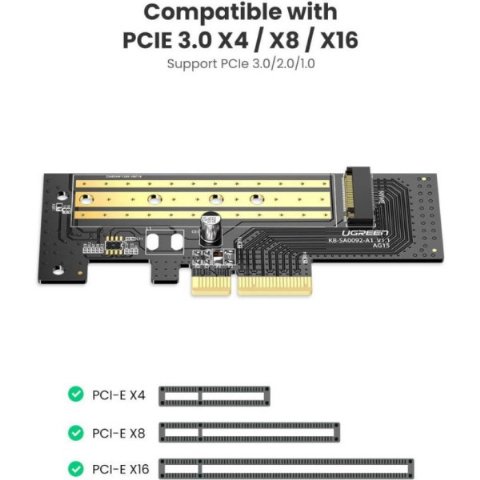 Ugreen PCIe 3.0 M.2 Nvme ve Ngff Okuyucu Adaptör Kartı Teşhir