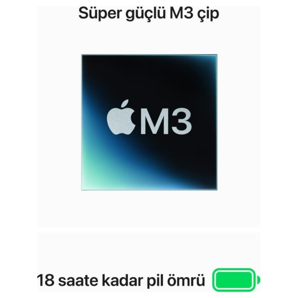 MacBook Air M3 16 GB 512 GB SSD 13.6" MXCR3TU/A Uzay Grisi Outlet (Açıklamayı Okuyunuz)