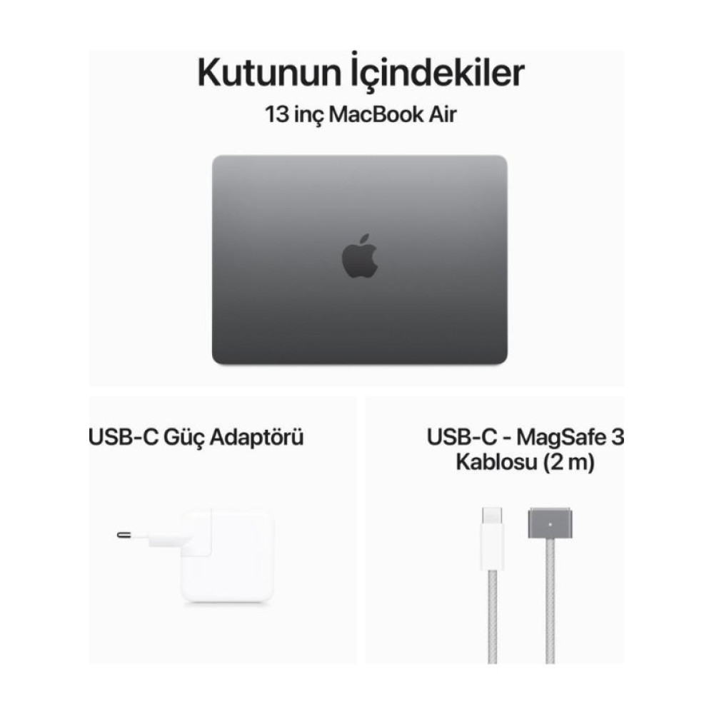 MacBook Air M3 16 GB 512 GB SSD 13.6" MXCR3TU/A Uzay Grisi Outlet (Açıklamayı Okuyunuz)
