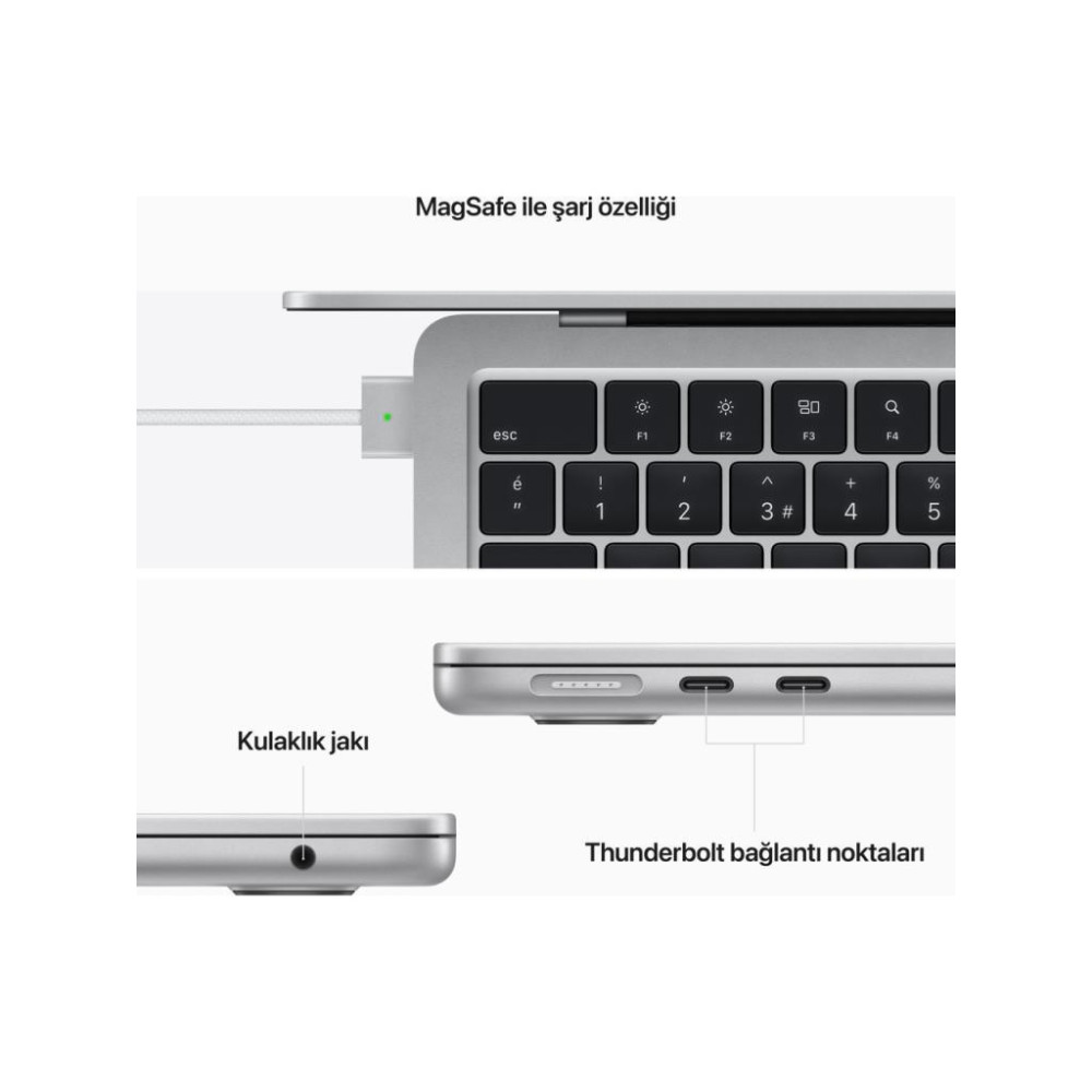 MacBook Air M2 8 GB 512 GB SSD 13.6" MLY03TU/A Gümüş Outlet (Açıklamayı Okuyunuz)