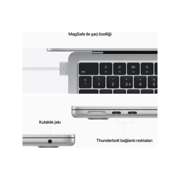 MacBook Air M2 8 GB 512 GB SSD 13.6" MLY03TU/A Gümüş Outlet (Açıklamayı Okuyunuz)