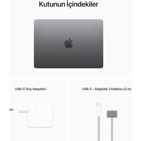MacBook Air M2 8 GB 512 GB SSD 13.6" MLXX3TU/A Uzay Grisi Outlet (Açıklamayı Okuyunuz)