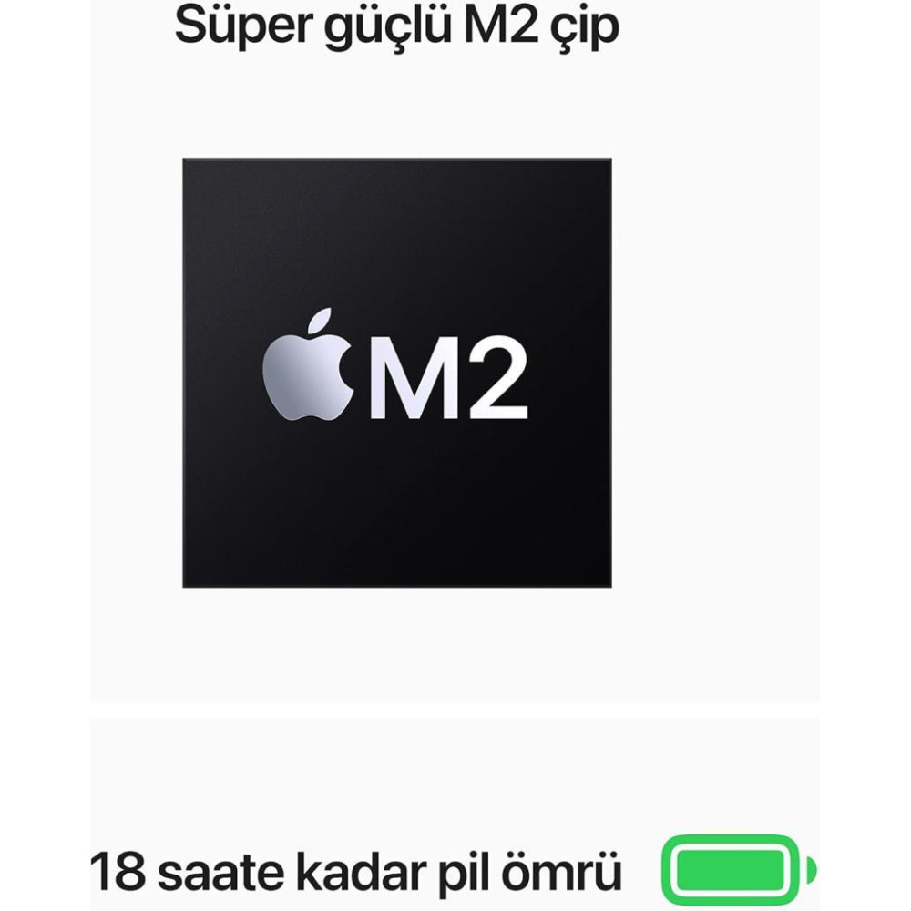 MacBook Air M2 8 GB 512 GB SSD 13.6" MLXX3TU/A Uzay Grisi Outlet (Açıklamayı Okuyunuz)