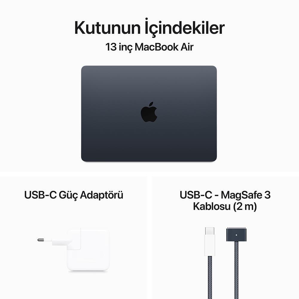 MacBook Air M3 16 GB 256 GB SSD 15.3" MC9G4TU/A Gece Yarısı Outlet (Açıklamayı Okuyunuz)