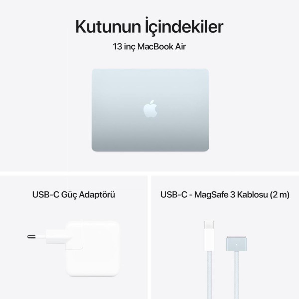MacBook Air M4 16 GB 256 GB SSD 13.6" MC6T4TU/A Gök Mavisi Outlet (Açıklamayı Okuyunuz)