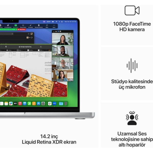 MacBook Pro M3 16 GB 1 TB SSD 14" MXE13TU/A Gümüş Outlet (Açıklamayı Okuyunuz)