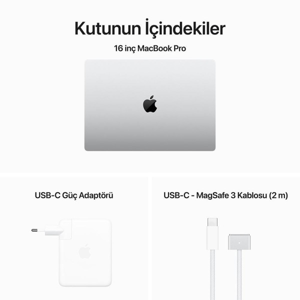 MacBook Pro M3 Max 36 GB 1 TB SSD 16.2" MRW73TU/A Gümüş Outlet (Açıklamayı Okuyunuz)