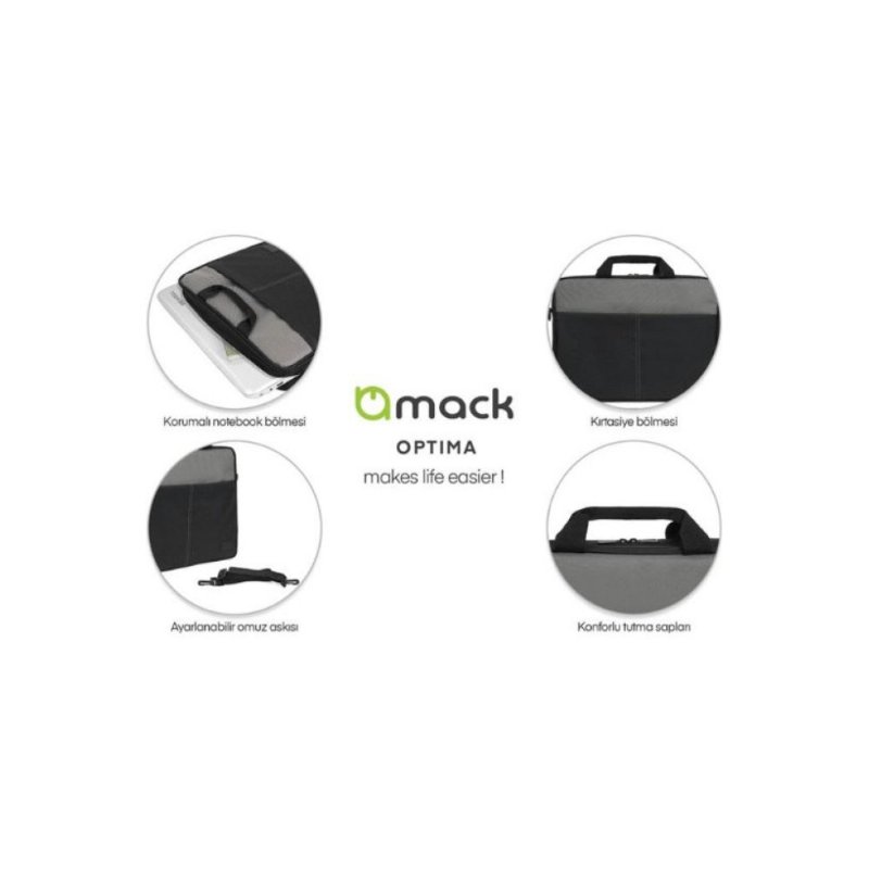 Mack Optima MCC-008 Siyah 15.6" Laptop Çantası
