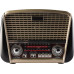 MF Product Acoustic 0186 Retro Fenerli Kablosuz Radyolu Bluetooth Hoparlör Kahverengi Outlet