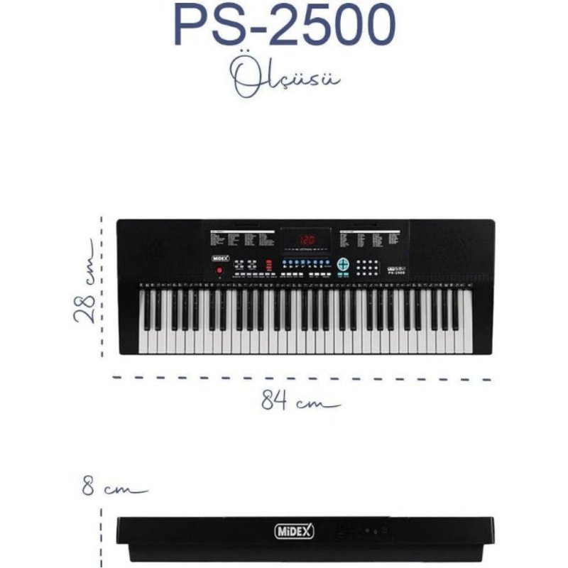 Midex PS-2500 Led Ekran 61 Tuşlu Org Outlet