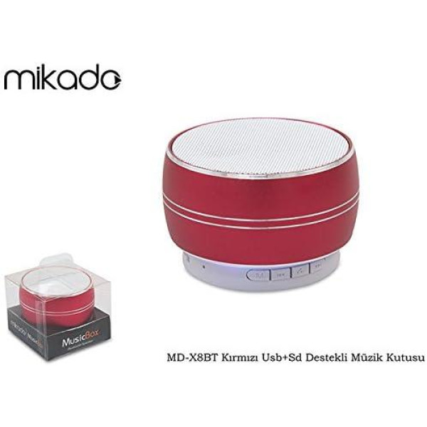 Mikado MD-X8BT Kırmızı Bluetooth Hoparlör Outlet