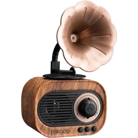 Mikado MN-S19 5 W Ahşap USB Aux TF Kart Bluetooth Klasik Retro Gramofon Müzik Kutusu Outlet